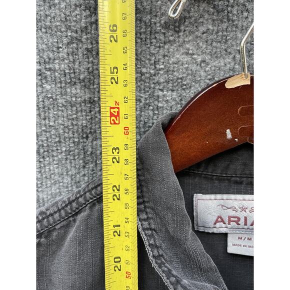 Ariat Jacket Womens Medium Charcoal Gray Western Denim Button Front 10028409 - Picture 4 of 8